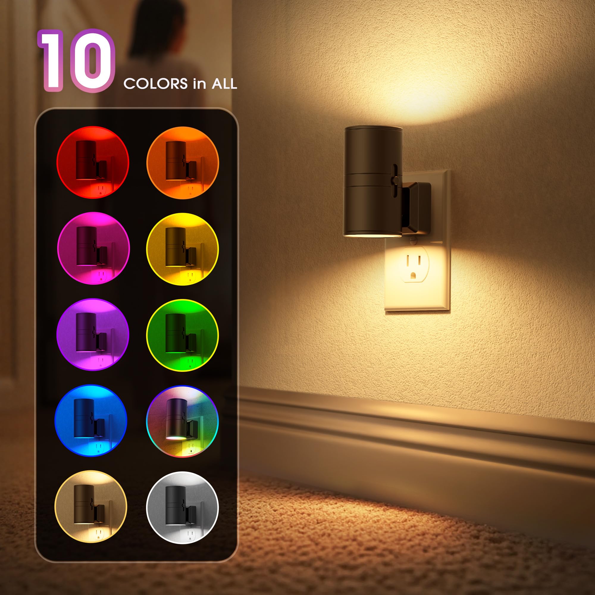 Briignite warm 3000K glow option provides cozy ambiance in bedrooms and nurseries.
