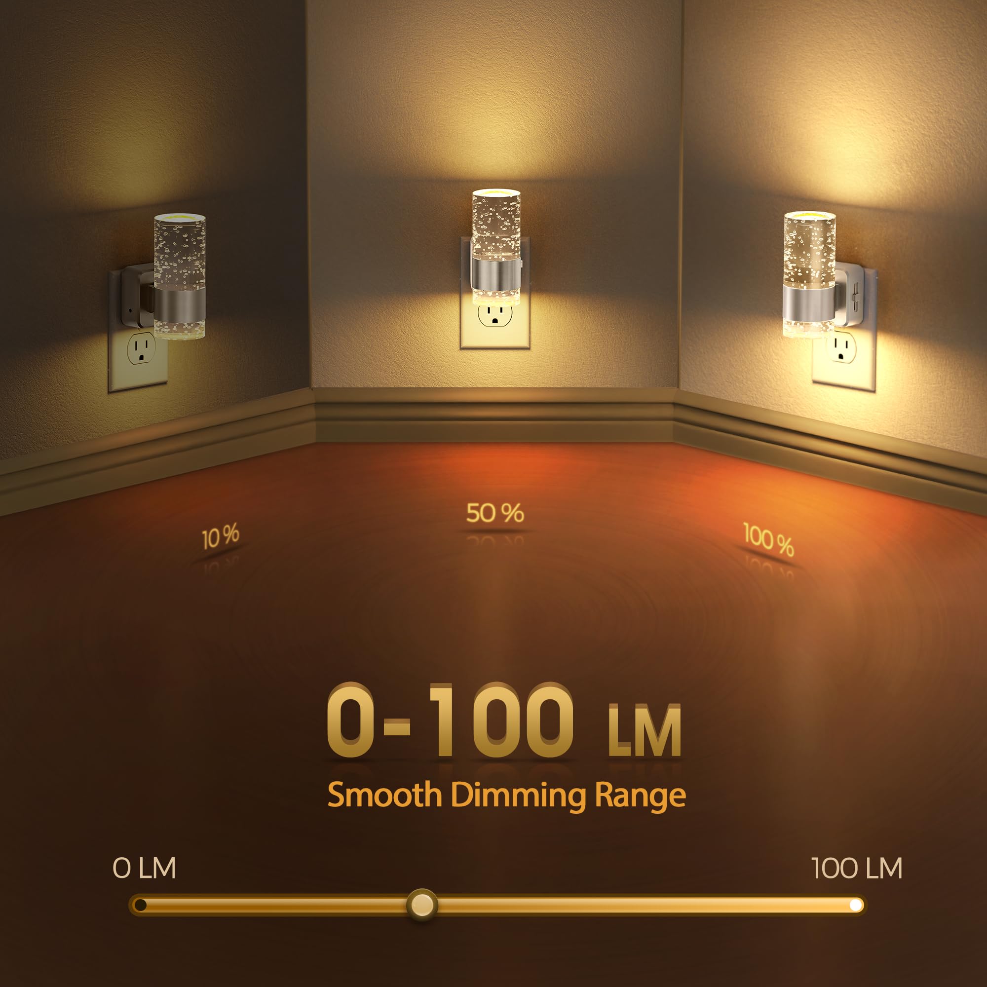 Briignite Night Light bubble design showing internal optics and glow.