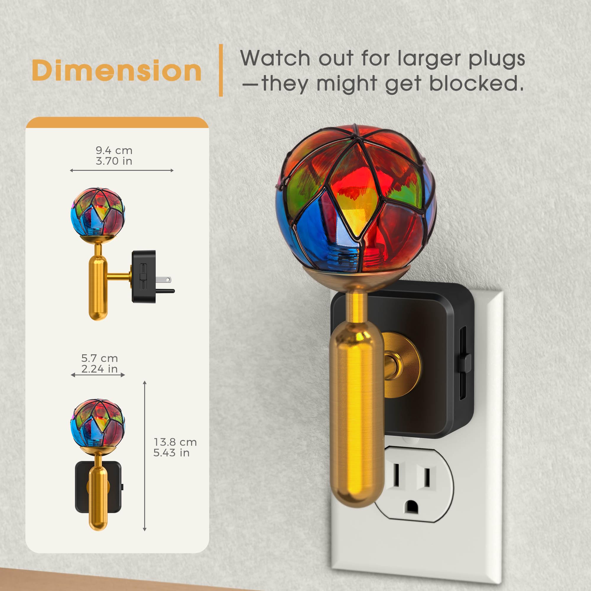 Briignite compact plug-in design fits tight outlets
