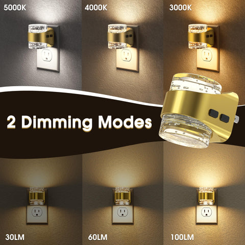 Briignite night light with gold ring adds an elegant touch and soft upward illumination