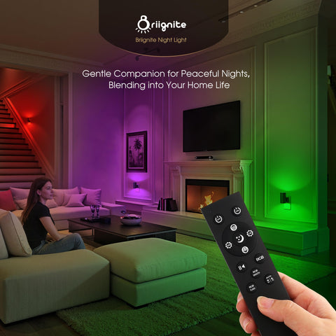 Briignite remote control lets you adjust brightness and color from bed.