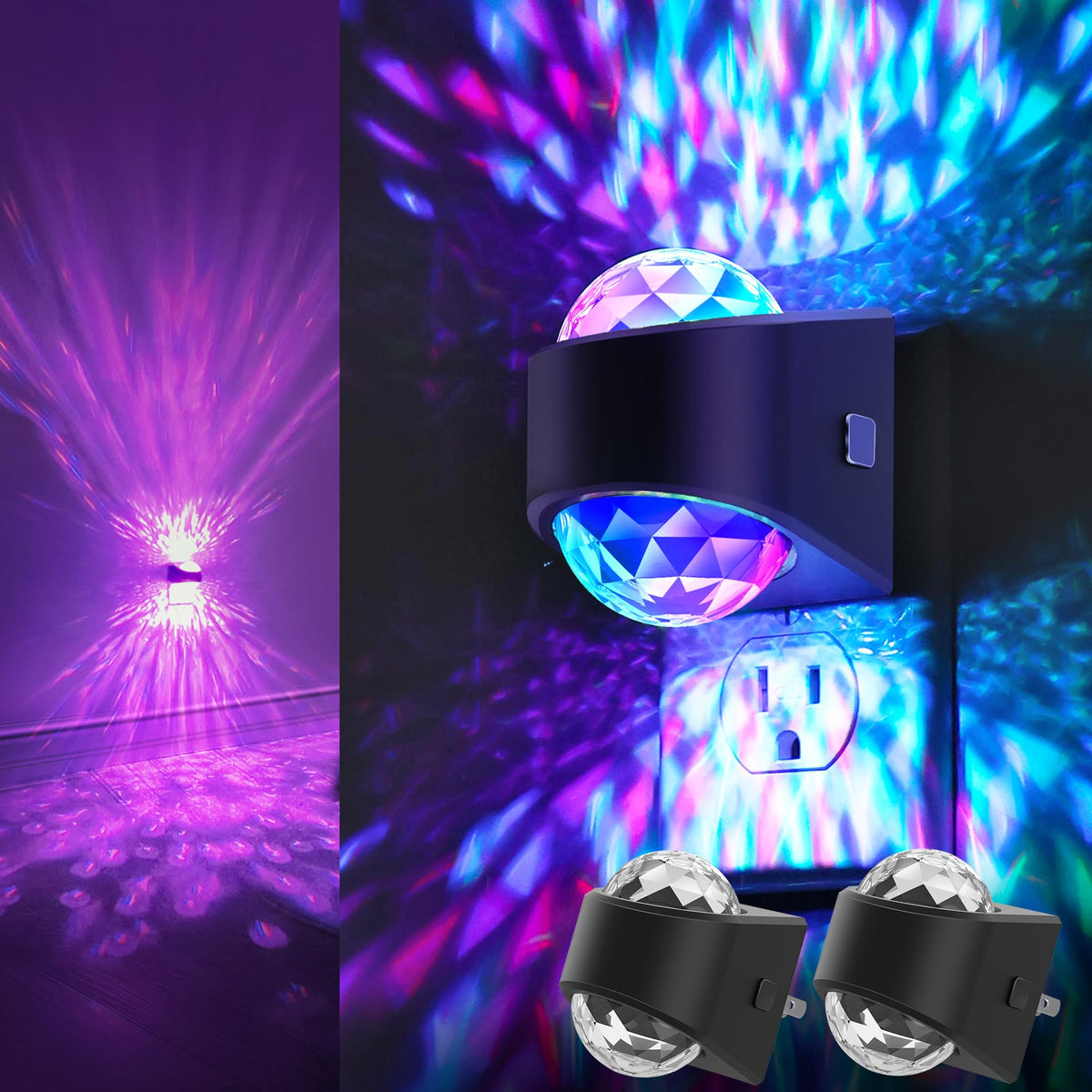 Briignite night lights plug-in wall project vivid galaxy patterns for kids' rooms.