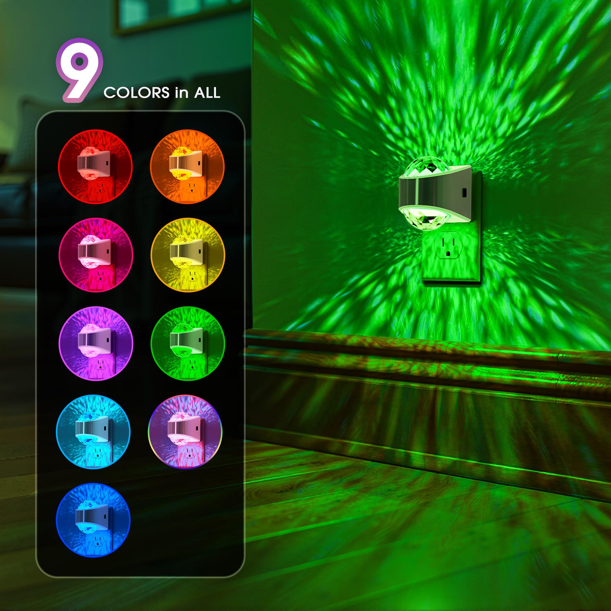 Briignite nine color RGB night light offers customizable ambience for playtime or bedtime
