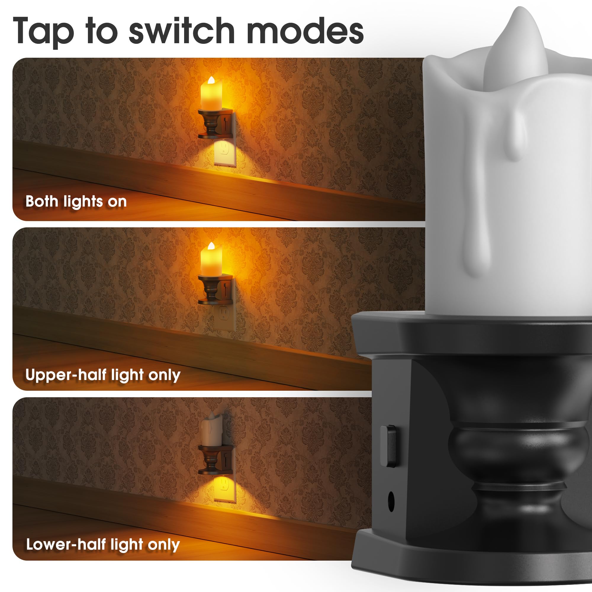 Briignite outlet-friendly design keeps second outlet free for devices.