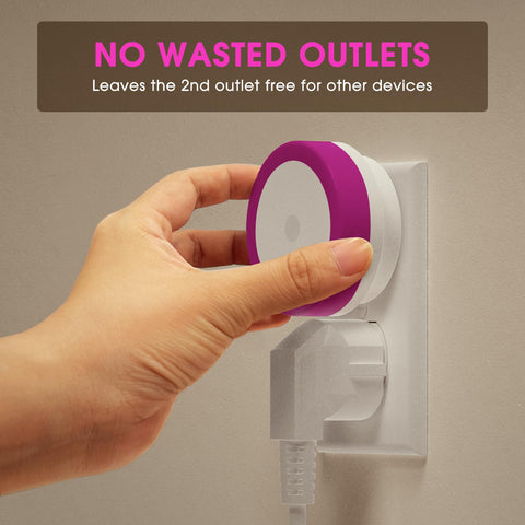 Briignite Purple Night Light in hallway creates subtle ambience for safe passage.