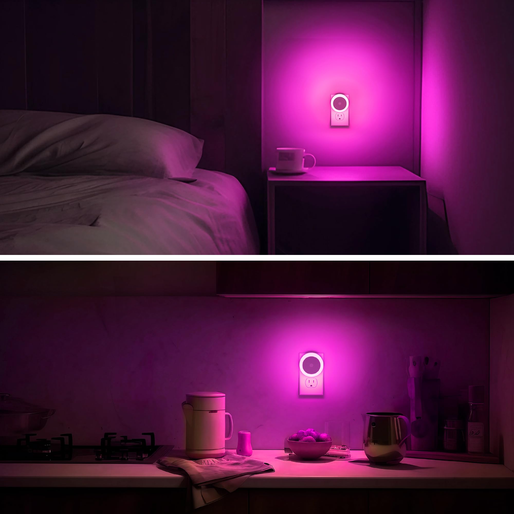 Briignite Purple Night Light used in kids room for a soft, reassuring glow.