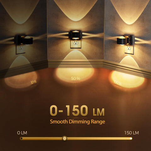 Briignite Night Light Projector with a 180-degree rotating plug for flexible placement.