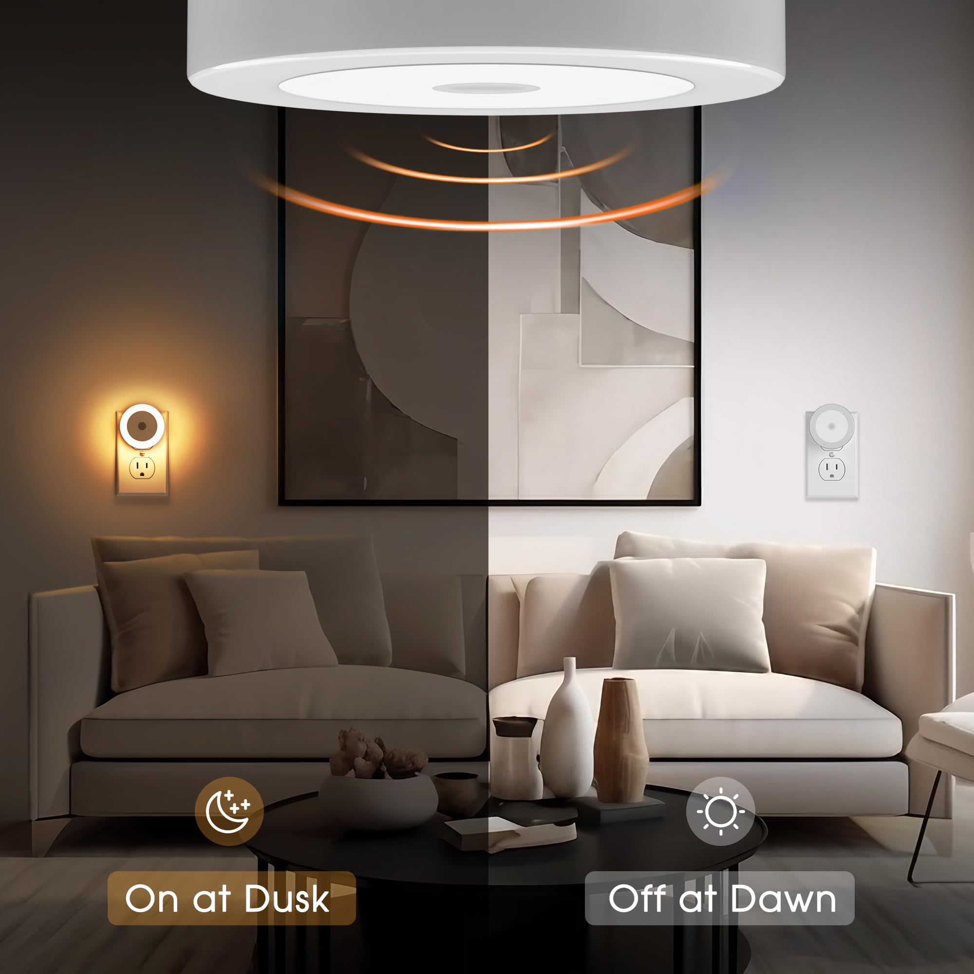 Briignite sensor night light dusk to dawn switches on automatically
