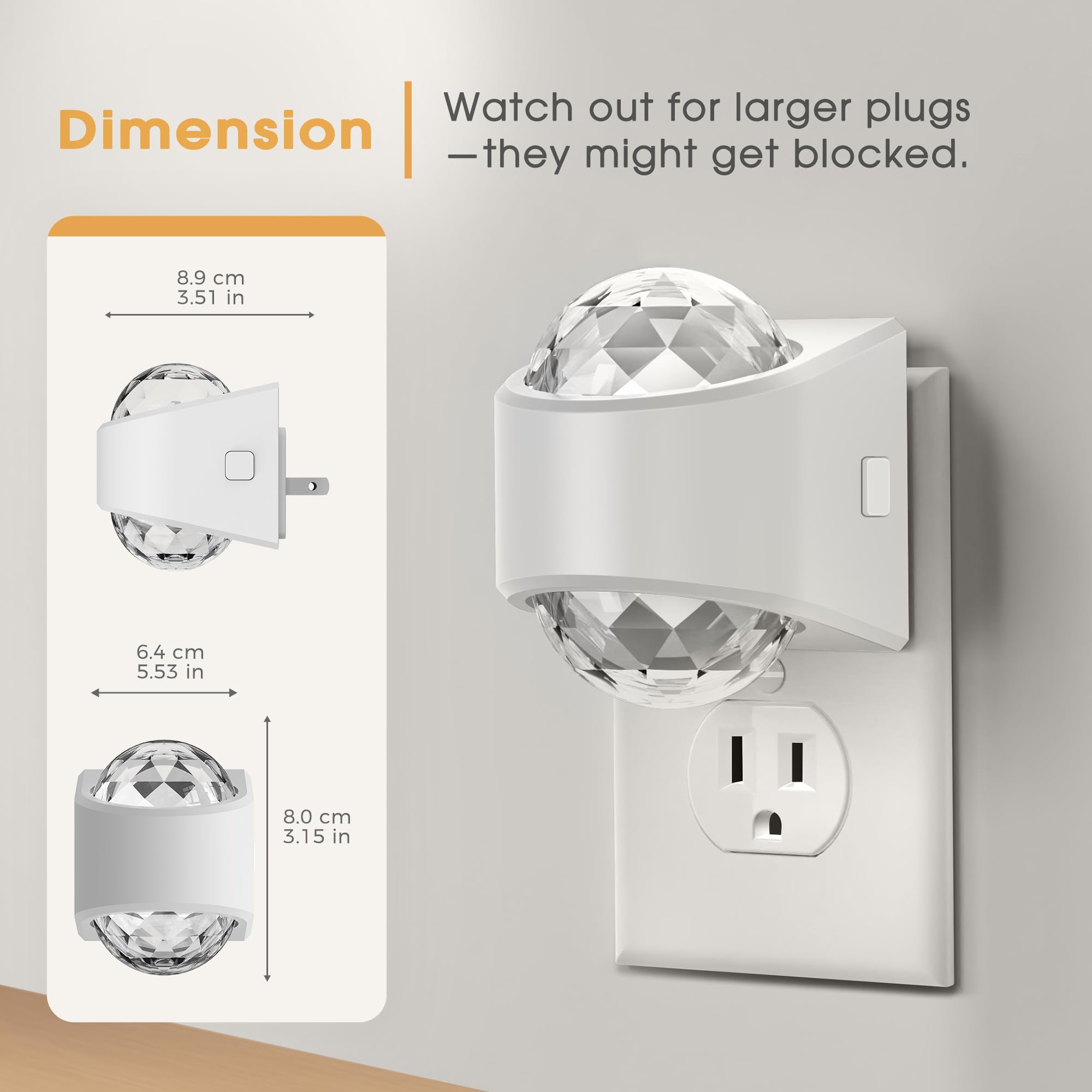 Briignite soft white durable night light ideal for nurseries and bathrooms.