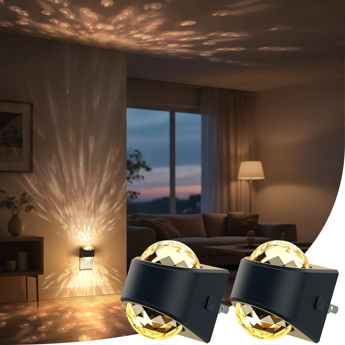Briignite star projector night light on wall plug projecting galaxy patterns for kids