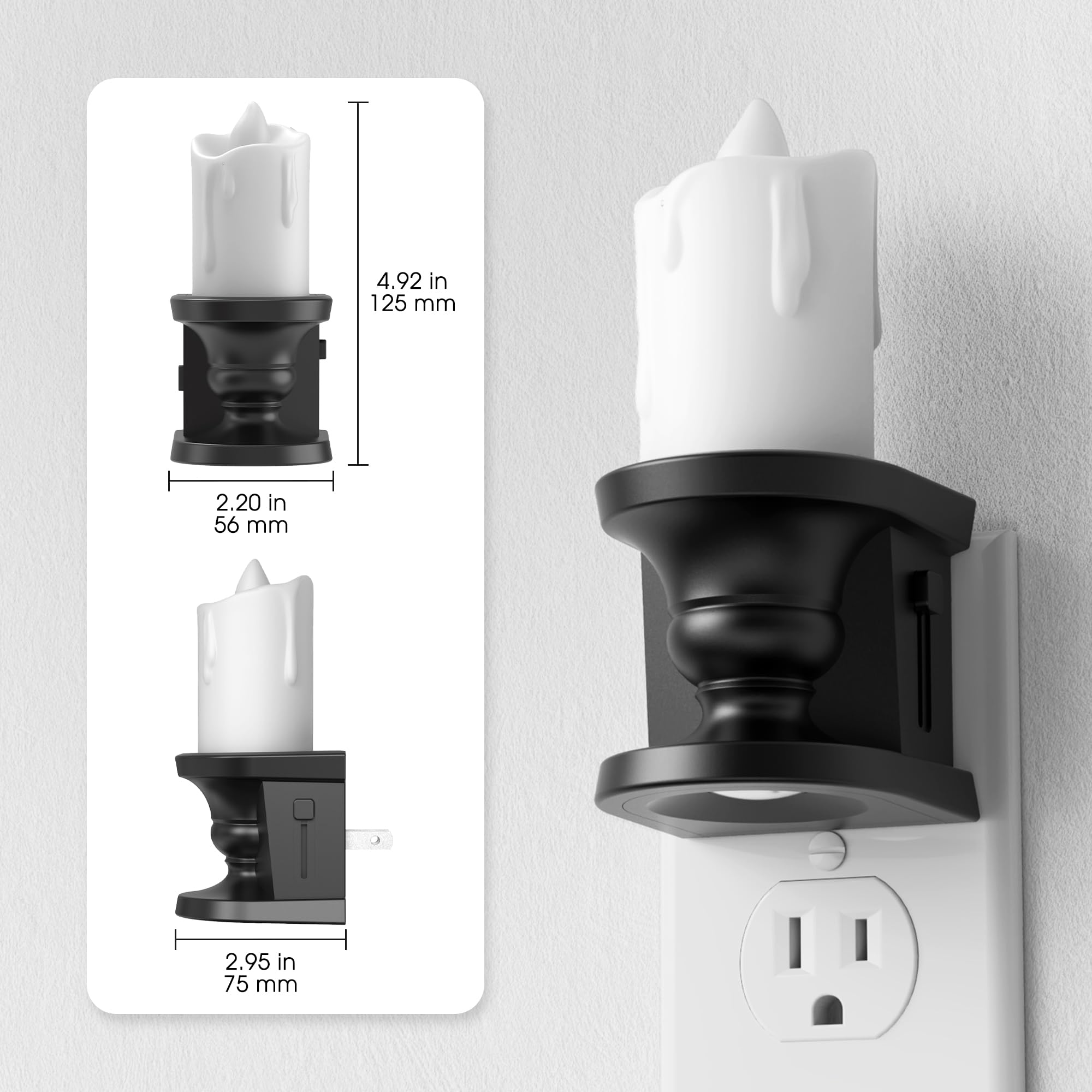 Briignite three-mode candle effect including flicker for realistic vibe.