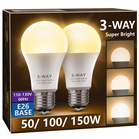 Briignite three-way LED bulb in soft white glow ideal for reading and relaxation