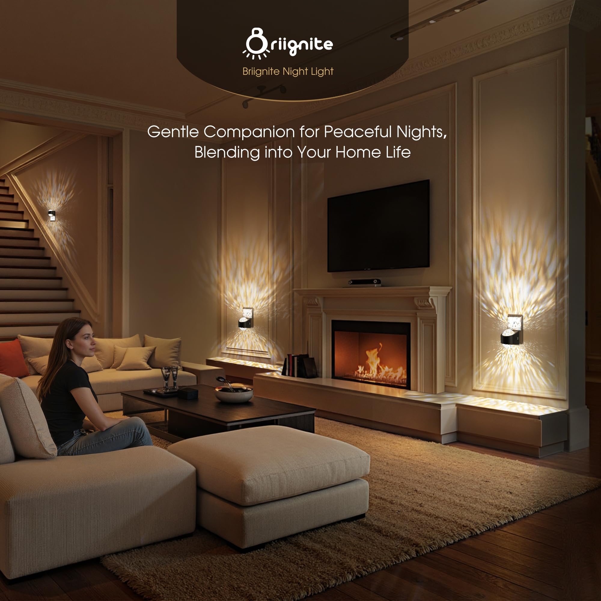 Briignite two-pack night light creates cozy lighting for holidays like Halloween and Christmas