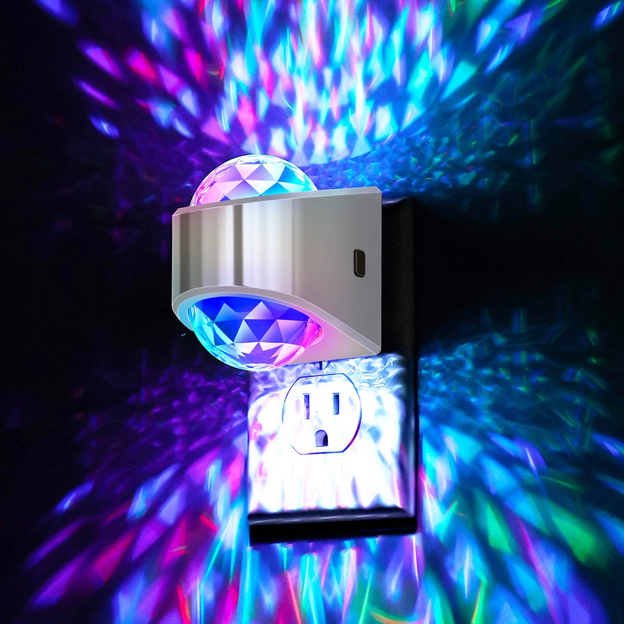 Briignite wall plug star projection night light creates a calming ceiling display for bedrooms