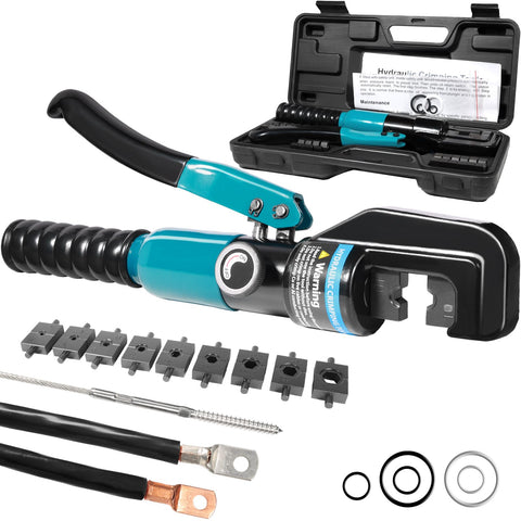 Brileine 10-ton hydraulic crimping tool in front view for strong, precise crimps