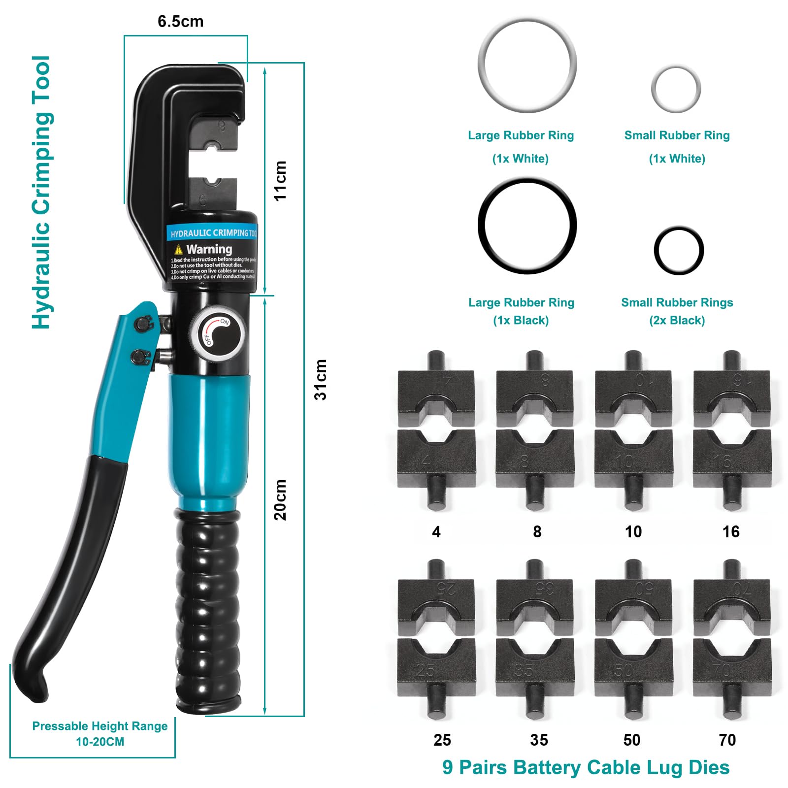 Brileine 9-pair die set image shows hex dies for consistent crimps