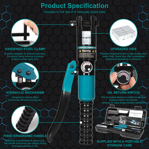 Brileine hydraulic crimping tool with rugged case