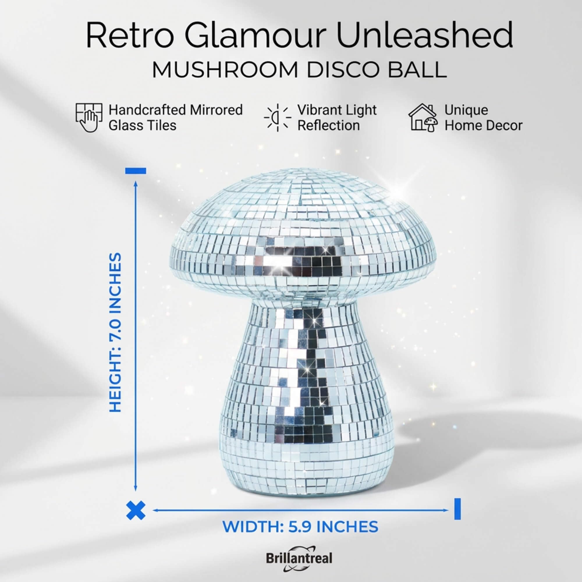 Brillantreal 7-inch ball pairs with other decor pieces for cohesive setups.