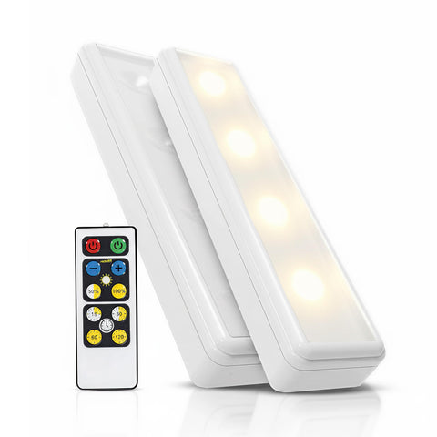 Brilliant Evolution stick-on touch light with remote provides quick, easy illumination under cabinets.