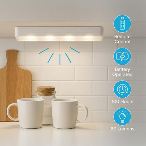 Brilliant Evolution wireless LED light with remote control for easy brightness and timing.