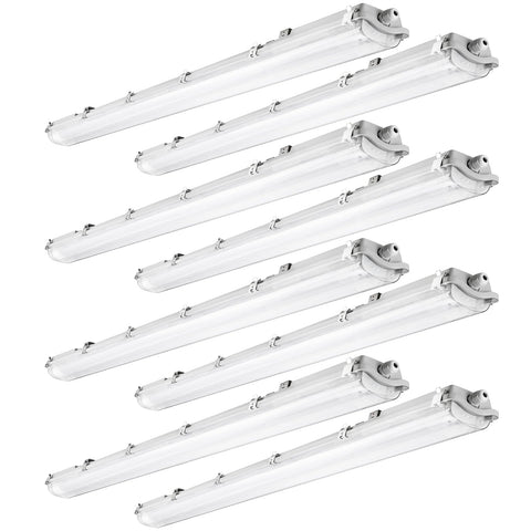 Brillihood 4ft LED vapor-tight light assembly for easy ceiling installation.