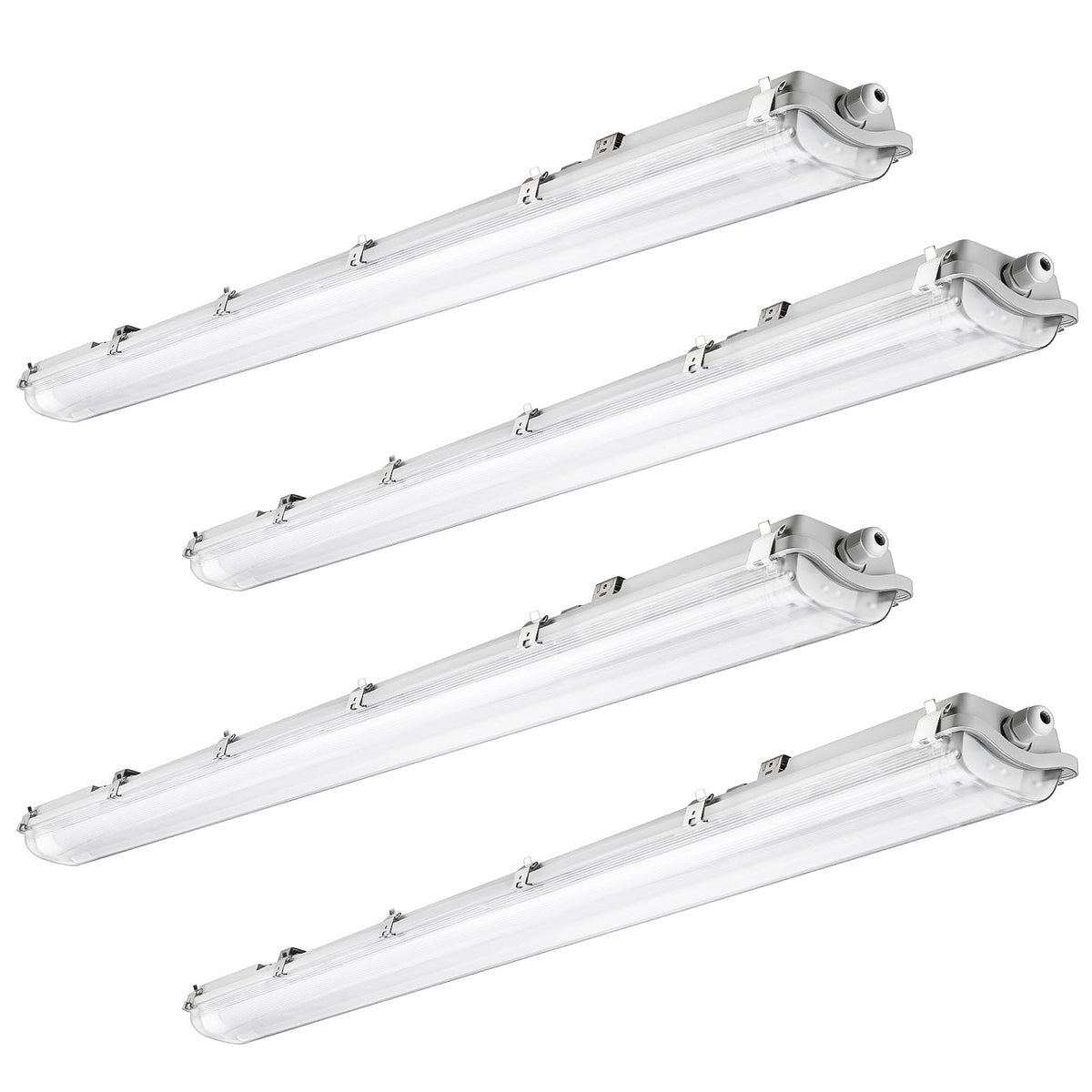 BRILLIHOOD 4ft LED vapor-tight light fixture for garages and workshops.