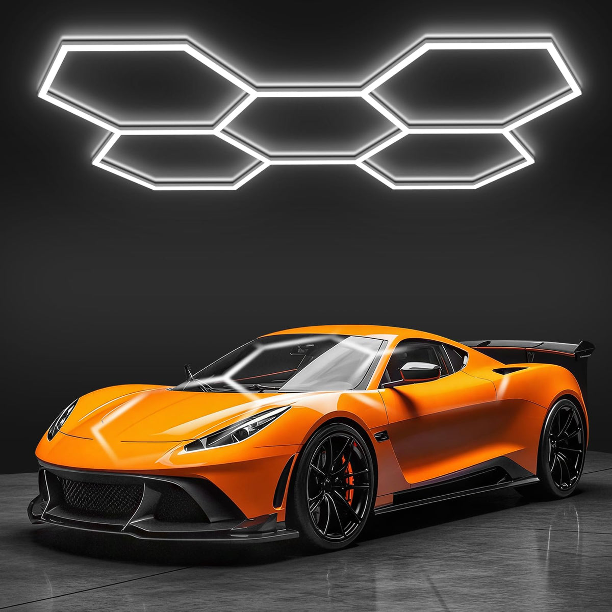 BRILLIHOOD hexagon garage light assembly enables quick, scalable illumination for garages.