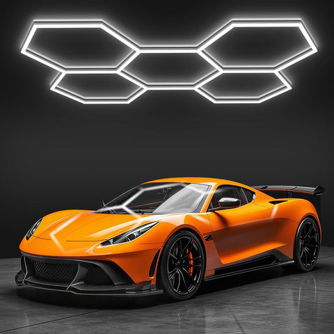 BRILLIHOOD hexagon garage light assembly enables quick, scalable illumination for garages.