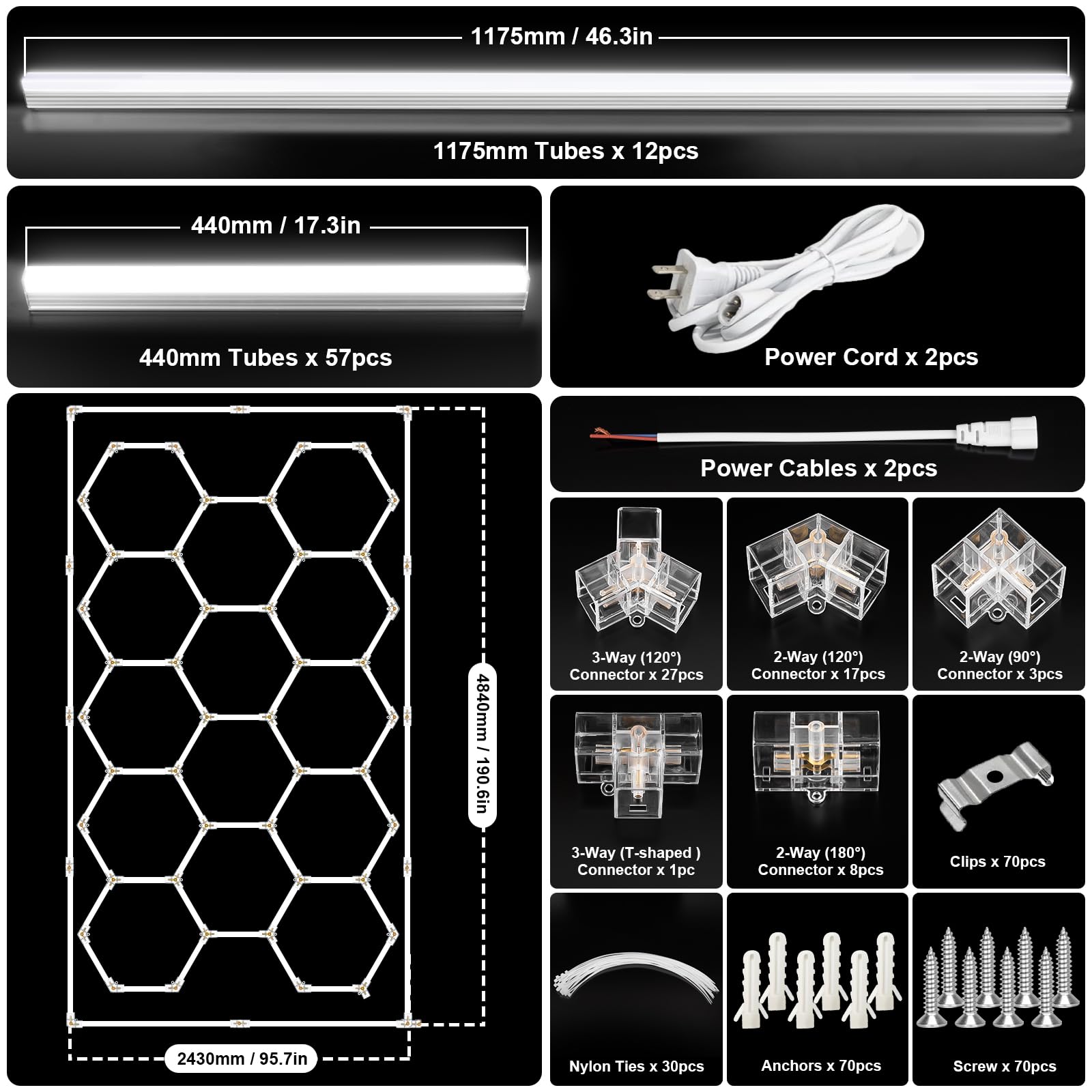 BRILLIHOOD modern garage setup with hexagon light panels