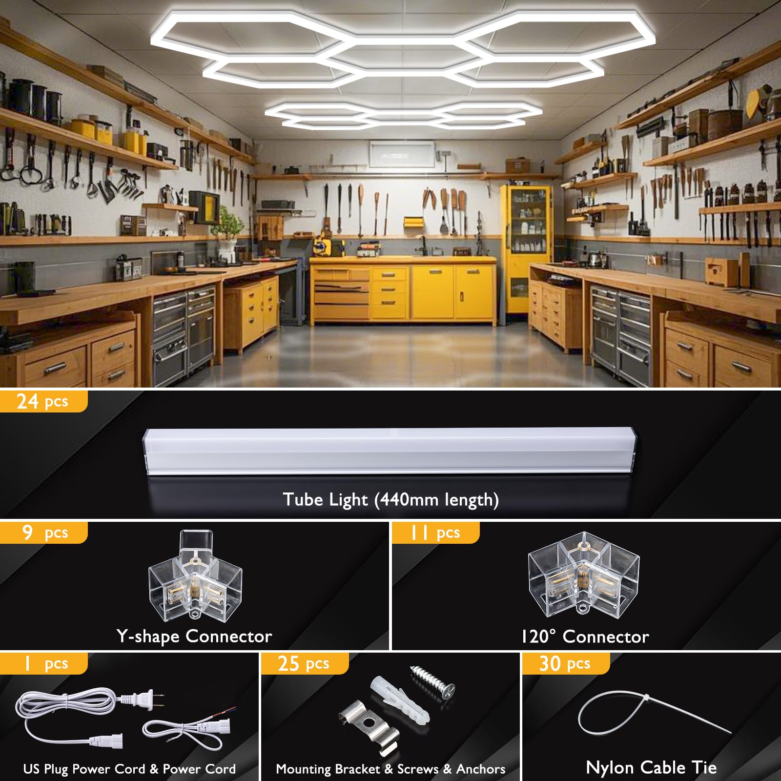 BRILLIHOOD V-shaped connector enables fast, flexible layout changes.