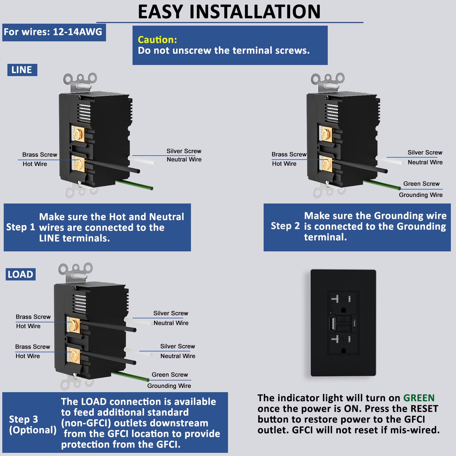 BRILLTECH 20A AC receptacles support regular devices while USB ports charge simultaneously