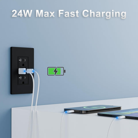 BRILLTECH high power output up to 4.8A across ports for fast charging