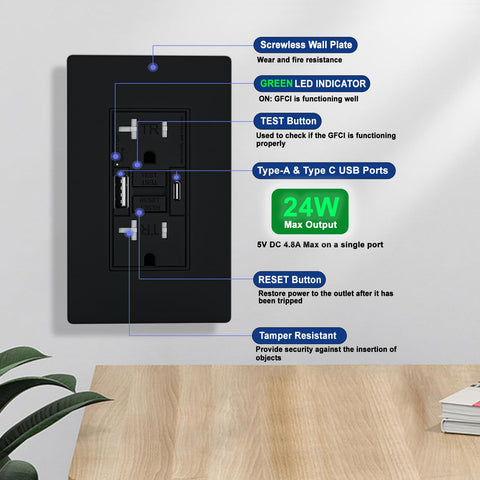 BRILLTECH tamper-resistant outlet safeguards children against object insertion
