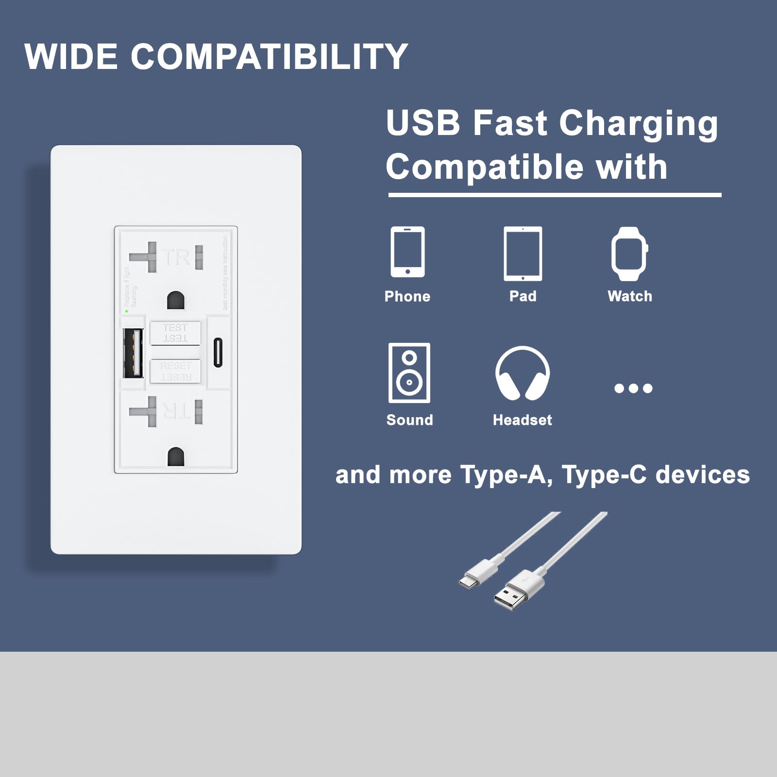 BRILLTECH screwless wall plate delivers a clean, modern installation.