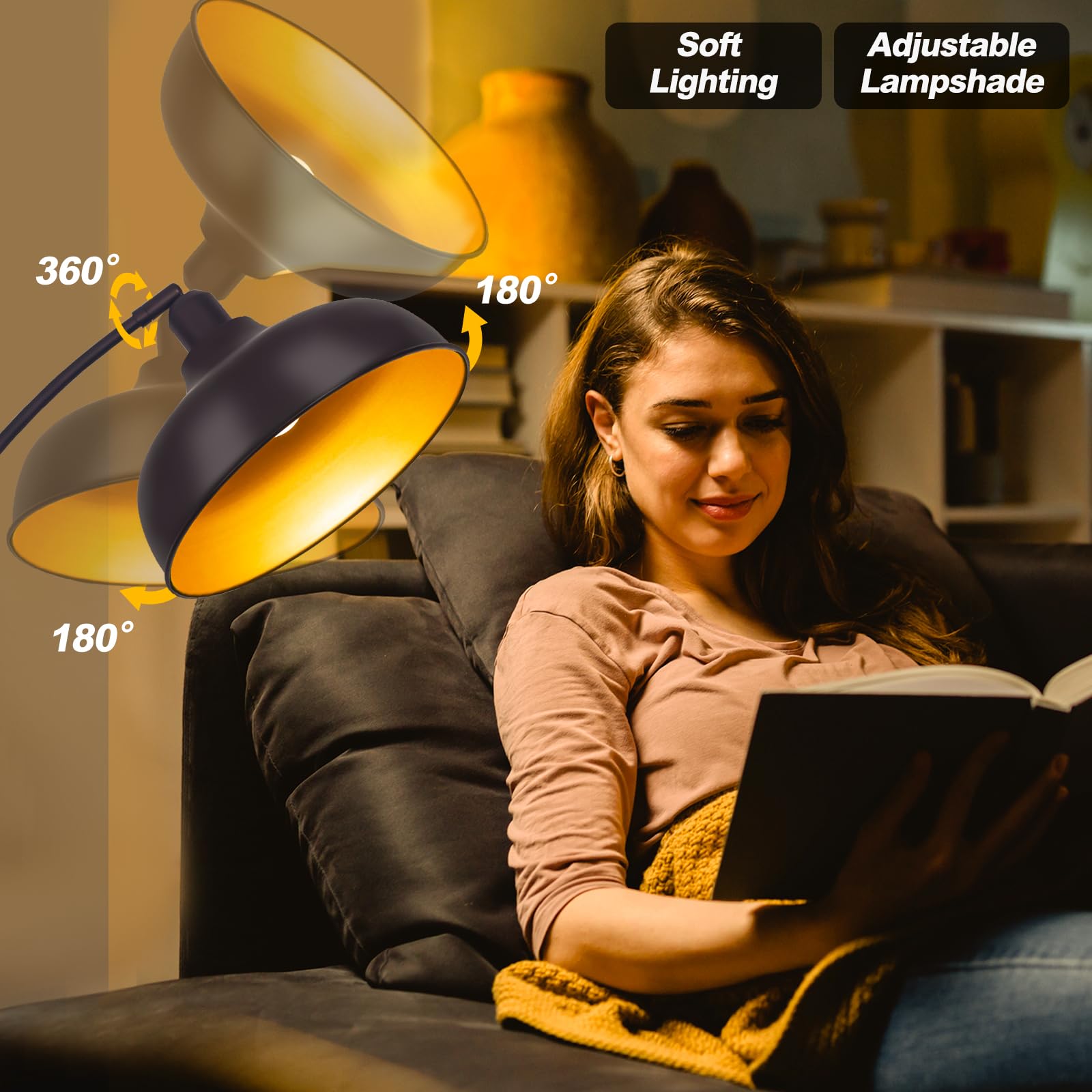 Brilvibera Arc Floor Lamp dimmable LED for adjustable brightness and warmth.