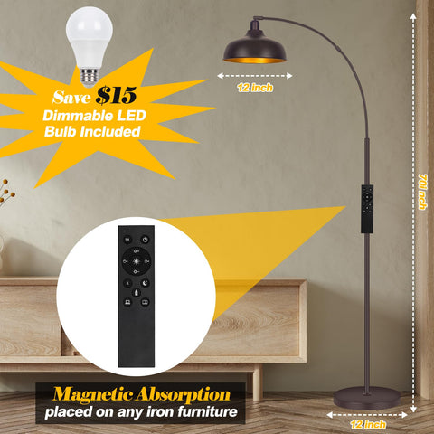 Brilvibera Arc Floor Lamp foot switch enables quick on off from seating.
