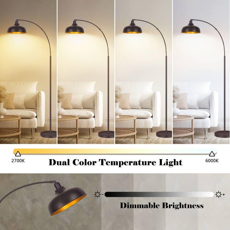 Brilvibera Arc Floor Lamp remote control for convenient dimming across the room.