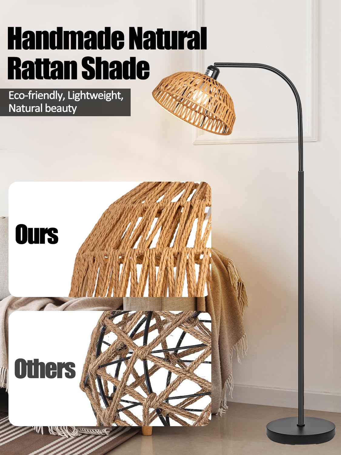 Brilvibera arc floor lamp head tilts for versatile illumination