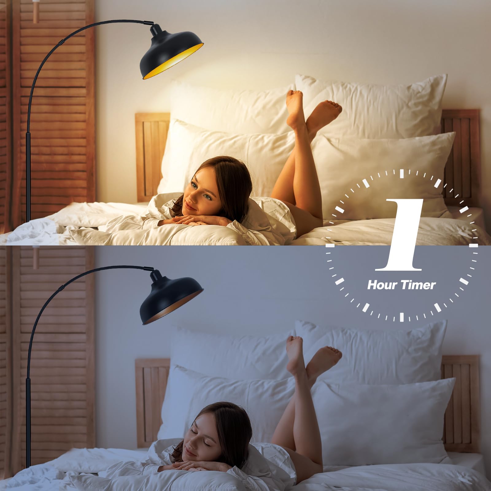 Brilvibera arch design floor lamp spans furniture saving floor space