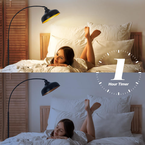 Brilvibera arch design floor lamp spans furniture saving floor space