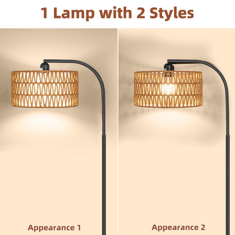 Brilvibera boho arc floor lamp with swiveling head for angled illumination