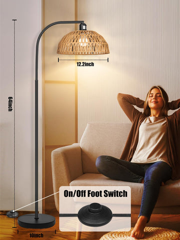 Brilvibera floor lamp with foot switch for easy on/off