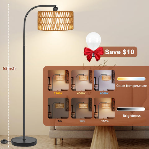 Brilvibera linen-rattan shade creates soft grid light with reduced glare
