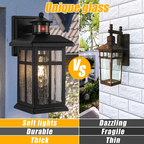 Brilvibera motion sensor porch light covers 40ft range and 220-degree angle
