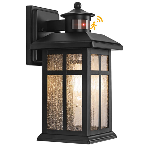 Brilvibera outdoor wall light with motion sensor in dusk-to-dawn mode improves entry security