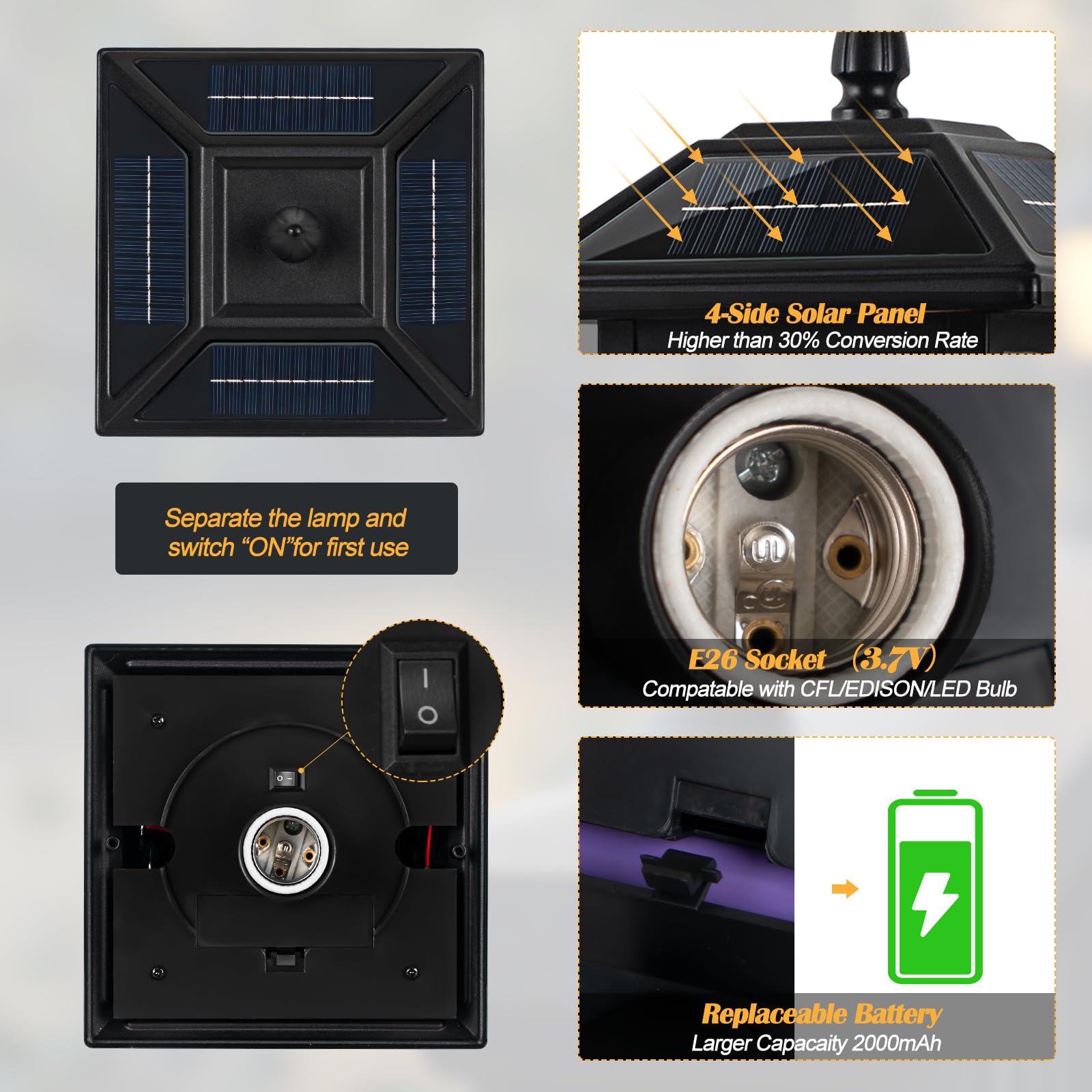 Brilvibera post light with pier mount base for versatile installation