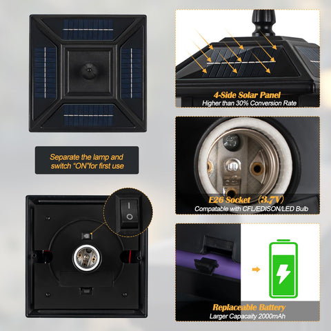 Brilvibera post light with pier mount base for versatile installation