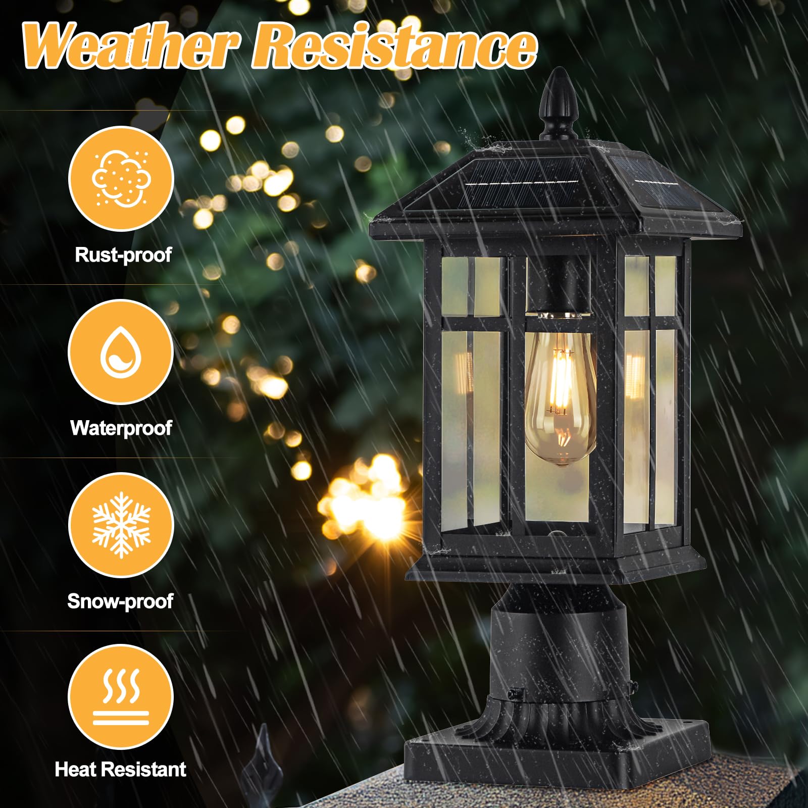 Brilvibera solar post light demonstrates waterproof, weatherproof design