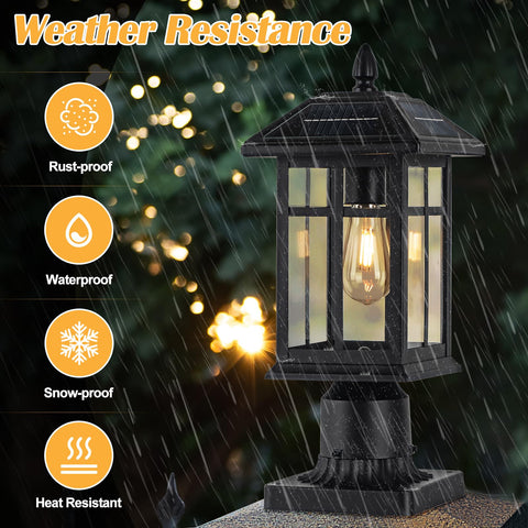 Brilvibera solar post light demonstrates waterproof, weatherproof design