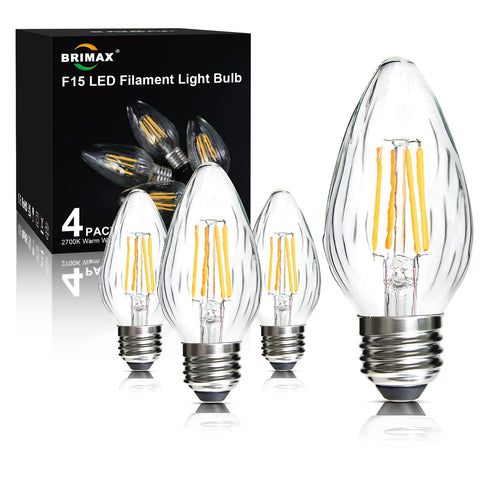 BRIMAX F15 LED porch light bulb in clear glass for outdoor entryways with warm ambience